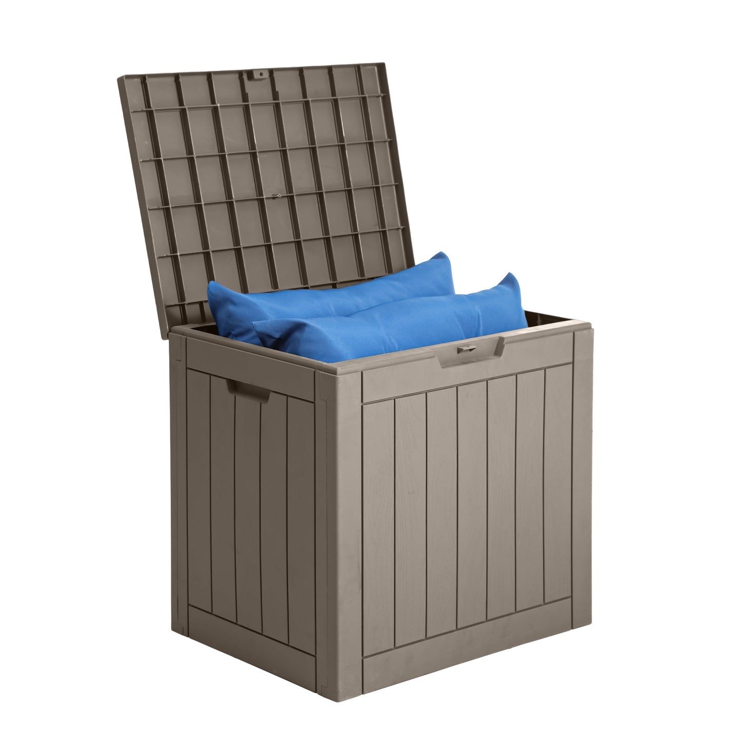 Dextrus 31 Gallon Weatherproof Resin Deck Box, Lockable Outdoor Storage Container, Heavy-Duty Patio Organizer for Cushions, Garden Tools, Poolside Supplies and Sports Gear, Brown