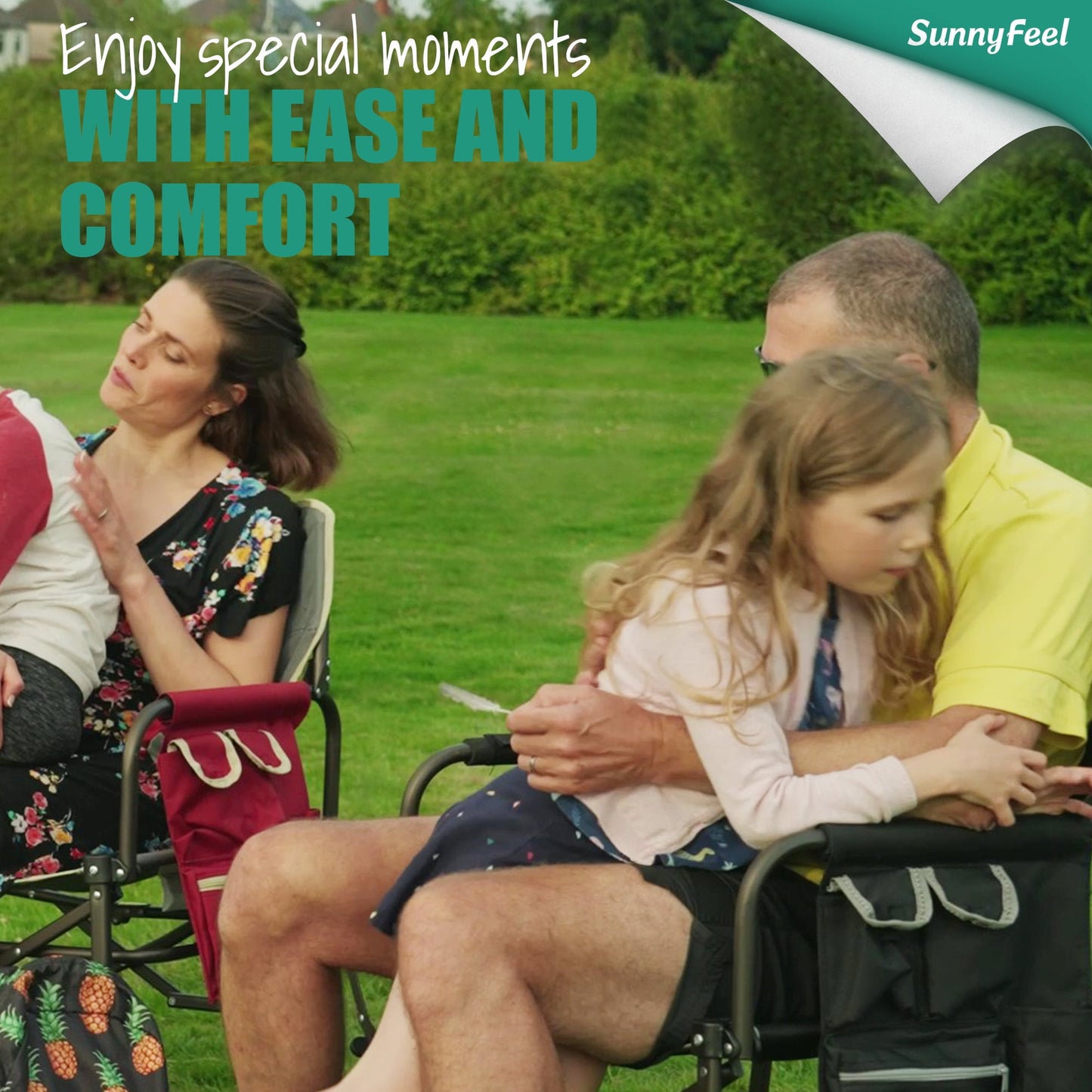 Sunnyfeel Camping Directors Chair, Heavy Duty, Oversized Portable Folding Chair with Side Table, Pocket for Beach, Fishing, Trip, Picnic, Lawn, Concert Outdoor Foldable Camp Chairs
