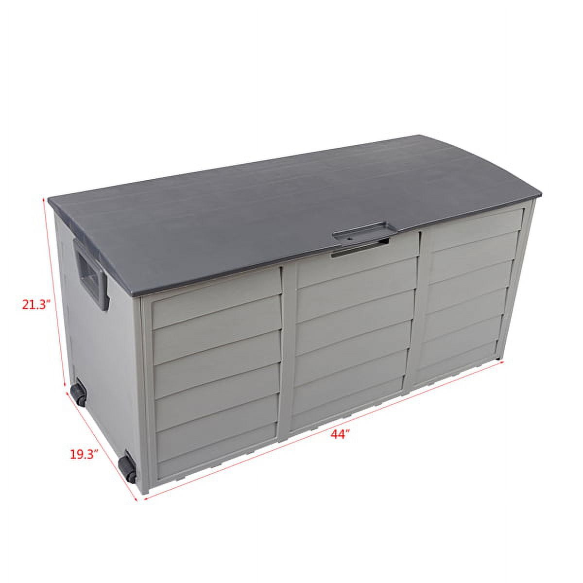 75gal 260L Outdoor Garden Plastic Storage Deck Box Chest Tools Cushions Toys Lockable Seat for Patio Furniture,Gray