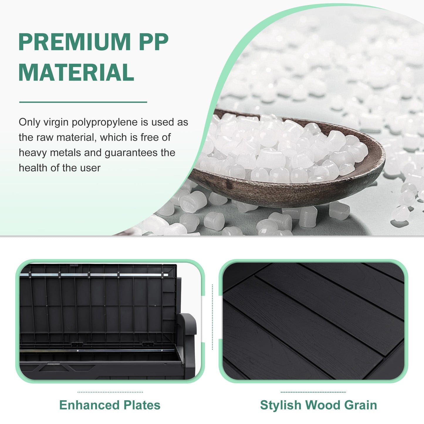 Homall 80 Gallon Plastic Storage Bench Made Of Durable Weatherproof Resin And Deck-Box Organized Storage Compartment For Outdoor Patios And Lawns,Black