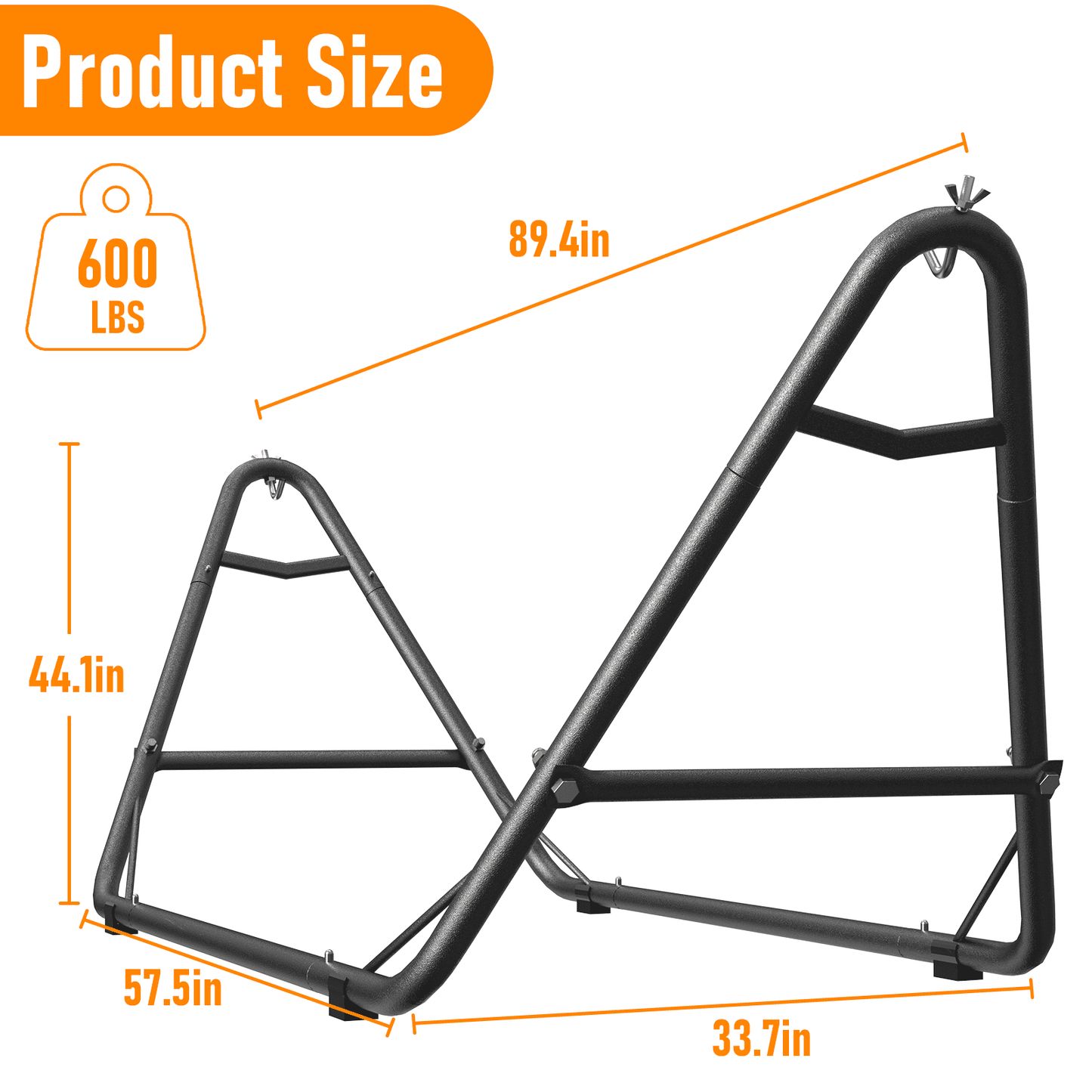 Yacona Hammock with Stand for Outside, Heavy Duty Steel Hammocks with Pillow for Backyard, Porch, Patio, Garden, Black