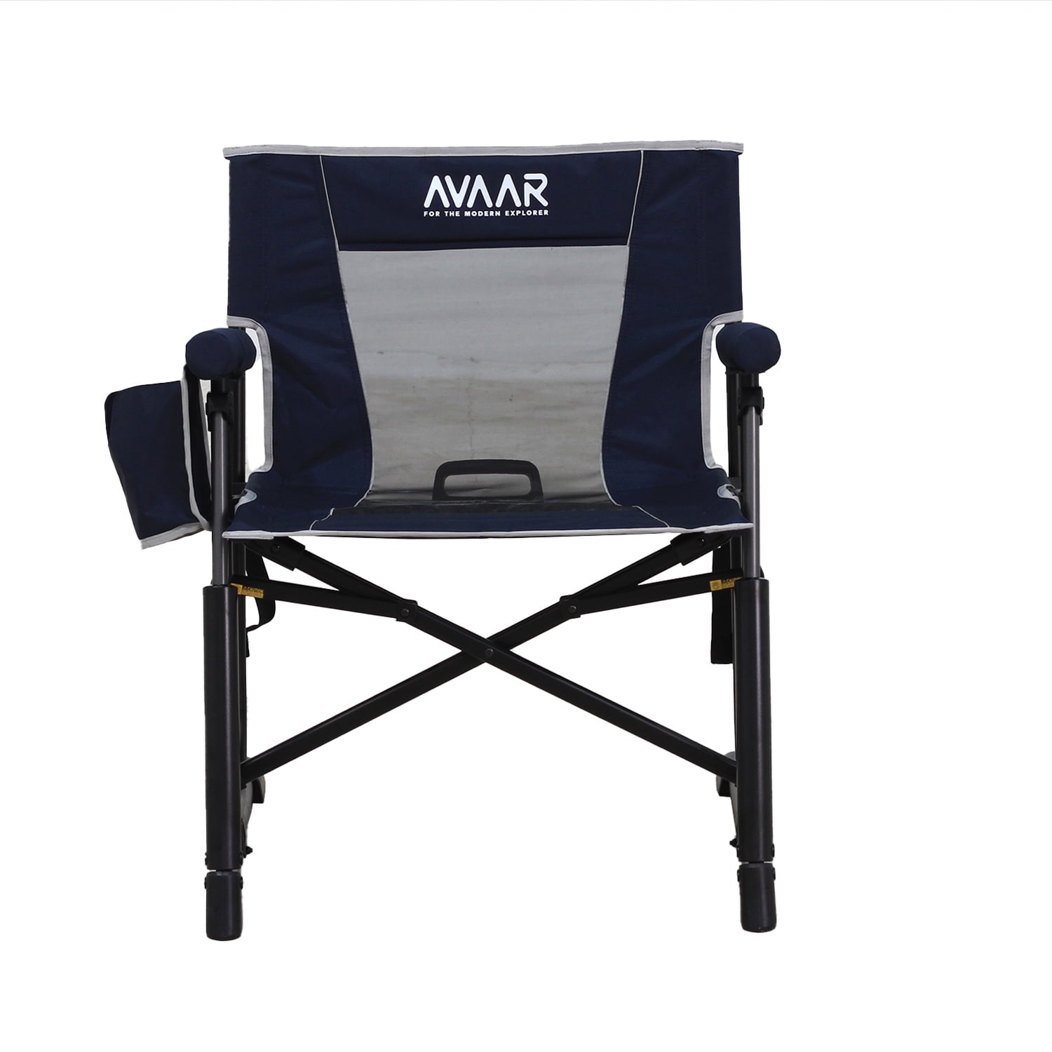 Avaar Outdoor Folding Rocking Camp Chair w/Cup Holder, 400lbs Capacity, Indigo Blue