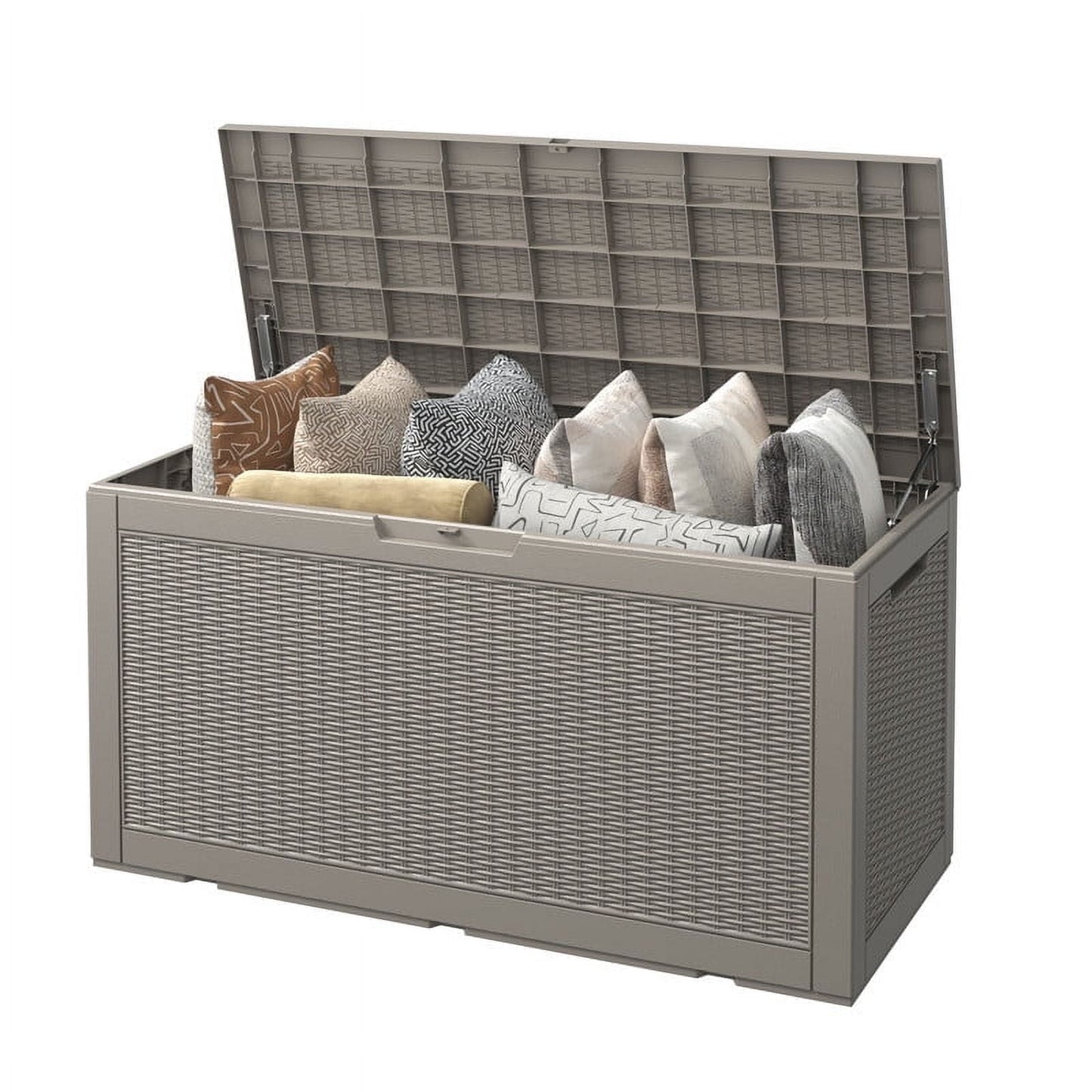 Bifanuo 100 Gallon Resin Deck Box, Lockable Outdoor Storage Container, Water Resistant for Patio Cushions