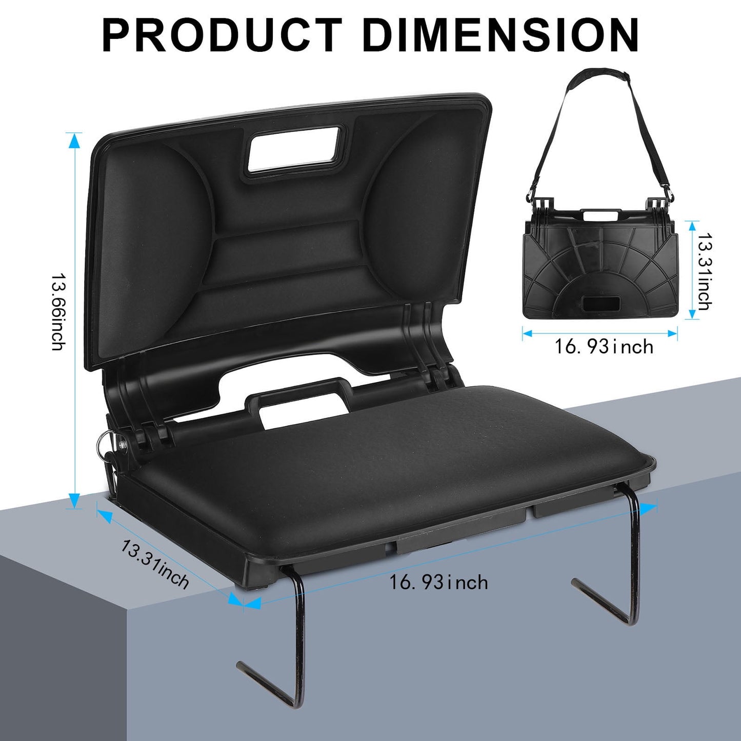 Stadium Chair, Stadium Seats with Back Support, Bleacher Seat with Comfortable Soft Cushion Hook, Convenient and Foldable Stadium Seats