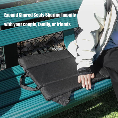 Portable Stadium Pad with Adjustable Shoulder Strap, Water-Resistant Foldable Design for Chairs