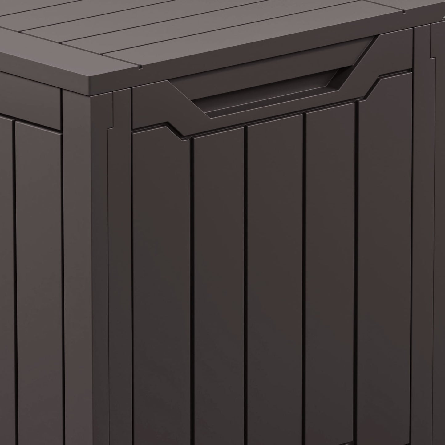 Uforic 100 Gallon Resin Outdoor Storage Box, Lockable Waterproof Deck Box for Patio Garden Cushion Tools, Dark Brown