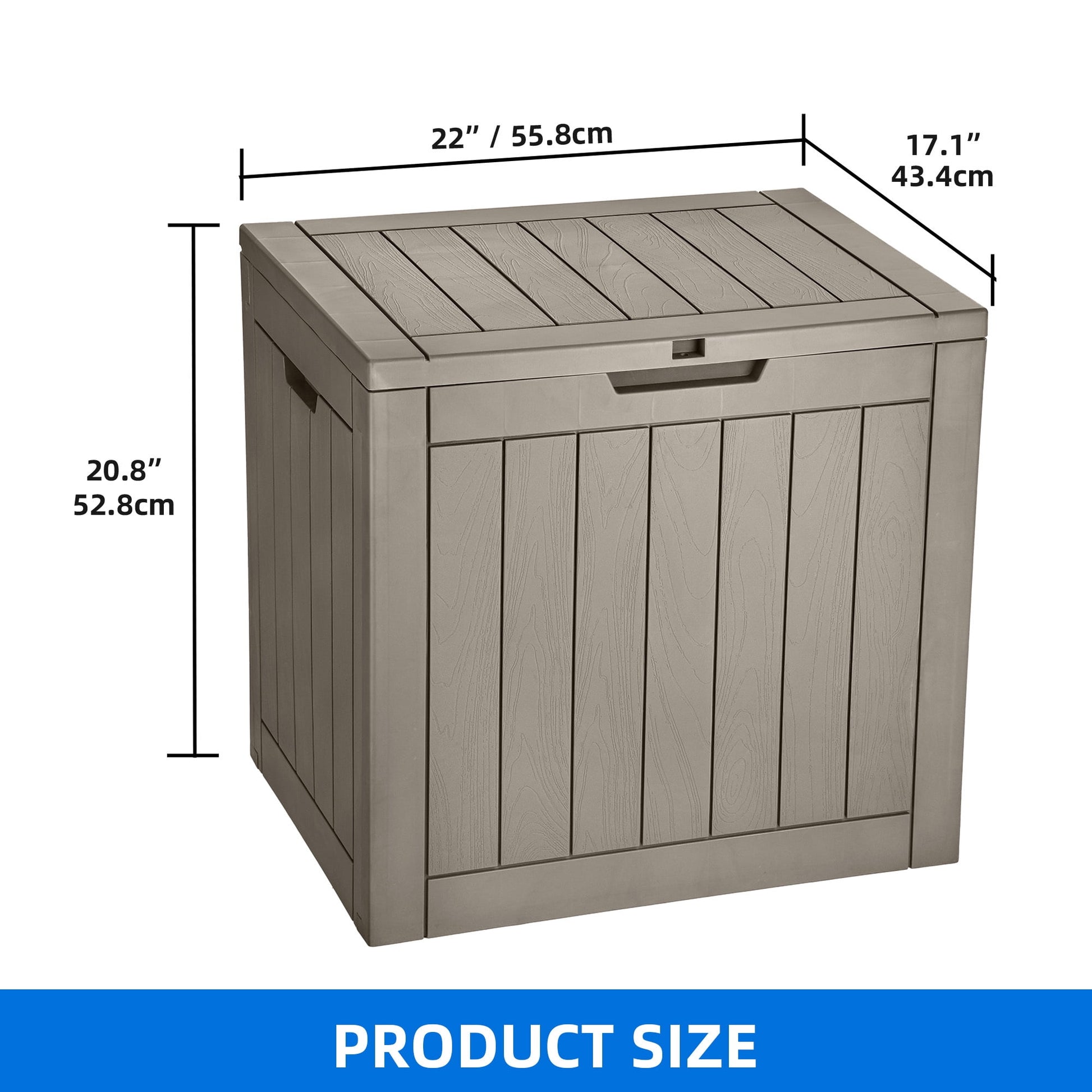 Dextrus 31 Gallon Weatherproof Resin Deck Box, Lockable Outdoor Storage Container, Heavy-Duty Patio Organizer for Cushions, Garden Tools, Poolside Supplies and Sports Gear, Brown