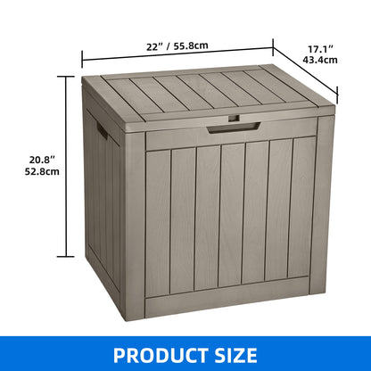 Dextrus 31 Gallon Weatherproof Resin Deck Box, Lockable Outdoor Storage Container, Heavy-Duty Patio Organizer for Cushions, Garden Tools, Poolside Supplies and Sports Gear, Brown