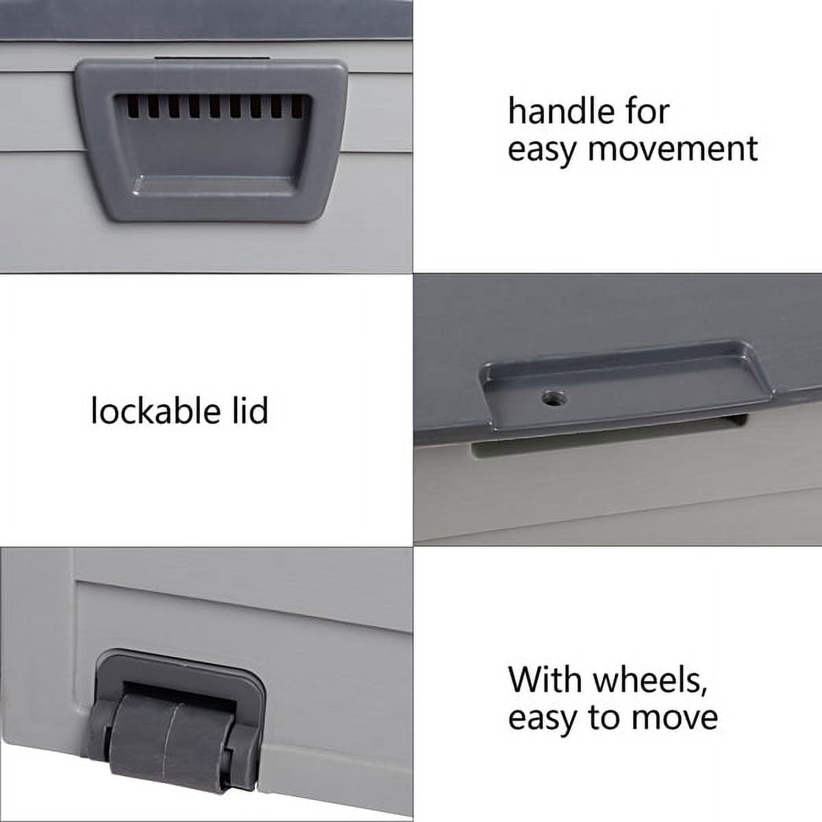 75gal 260L Outdoor Garden Plastic Storage Deck Box Chest Tools Cushions Toys Lockable Seat for Patio Furniture,Gray