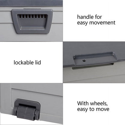 75gal 260L Outdoor Garden Plastic Storage Deck Box Chest Tools Cushions Toys Lockable Seat for Patio Furniture,Gray