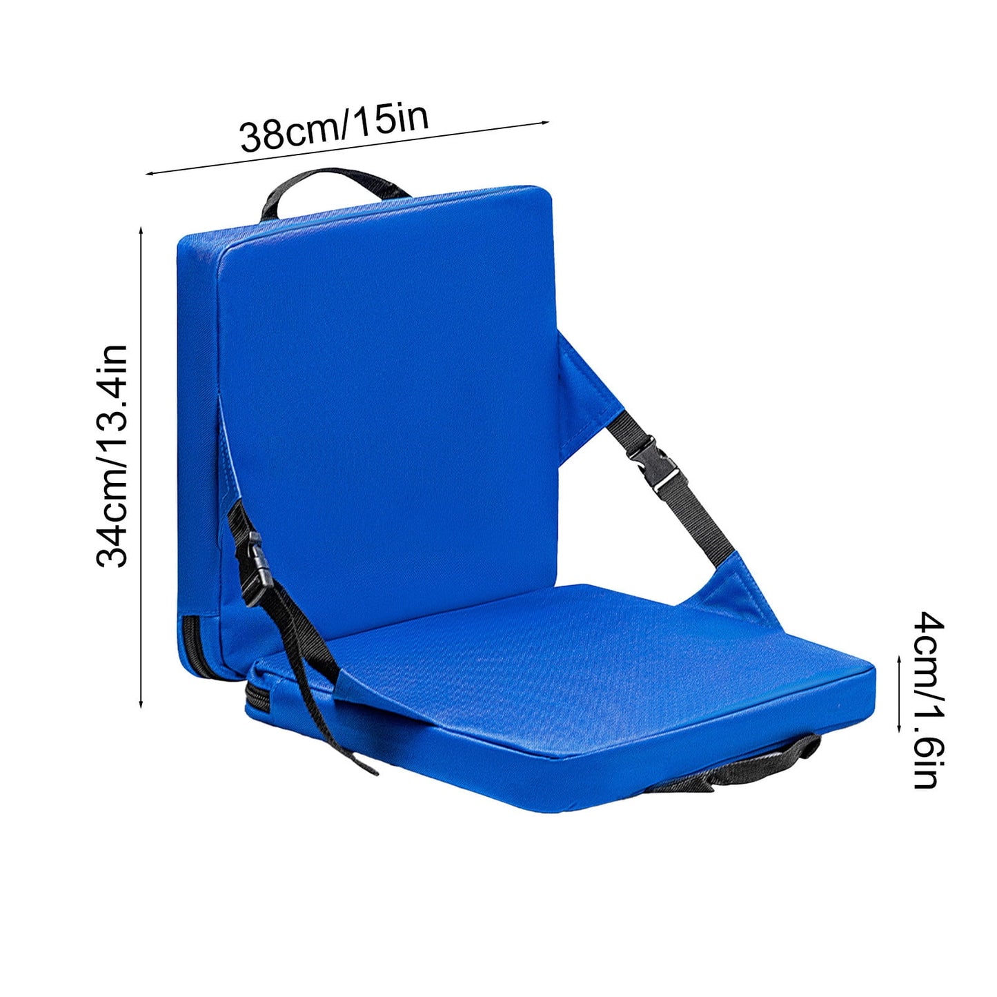 Foldable Seat Cushion, Portable Outdoor Seat Pad, Stadium Bleachers Camping Picnic Waterproof Foldable Cushion with Handle, Comfortable Thick Foam Padding, Durable High-Density Fabric, Blue Color