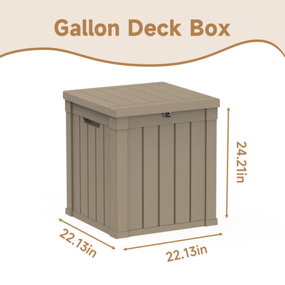 fazzn 50 Gallon Resin Deck Box Outdoor Indoor Waterproof Storage Box for Patio Furniture Pool Accessories Storage for Cushion Garden Tools (Grey)