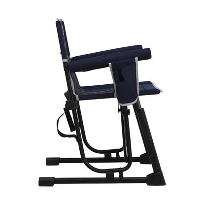 Avaar Outdoor Folding Rocking Camp Chair w/Cup Holder, 400lbs Capacity, Indigo Blue