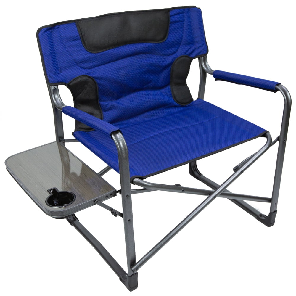 Ozark Trail Director Chair XXL, Blue, Adult, Camping, Weight Capcity 400 lbs.