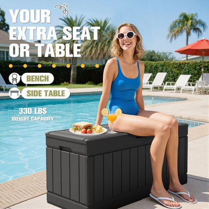 Homall 82 Gallon Outdoor Storage in Resin Deck Box 45.66in Width Lockable Deck Box, Black