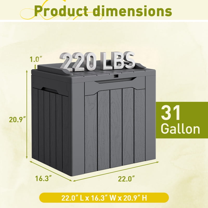 Homall 2PCS 31 Gallon Outdoor Deck Box In Resin with Seat