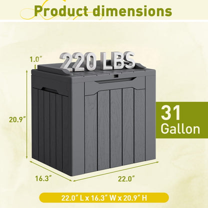 Homall 2PCS 31 Gallon Outdoor Deck Box In Resin with Seat