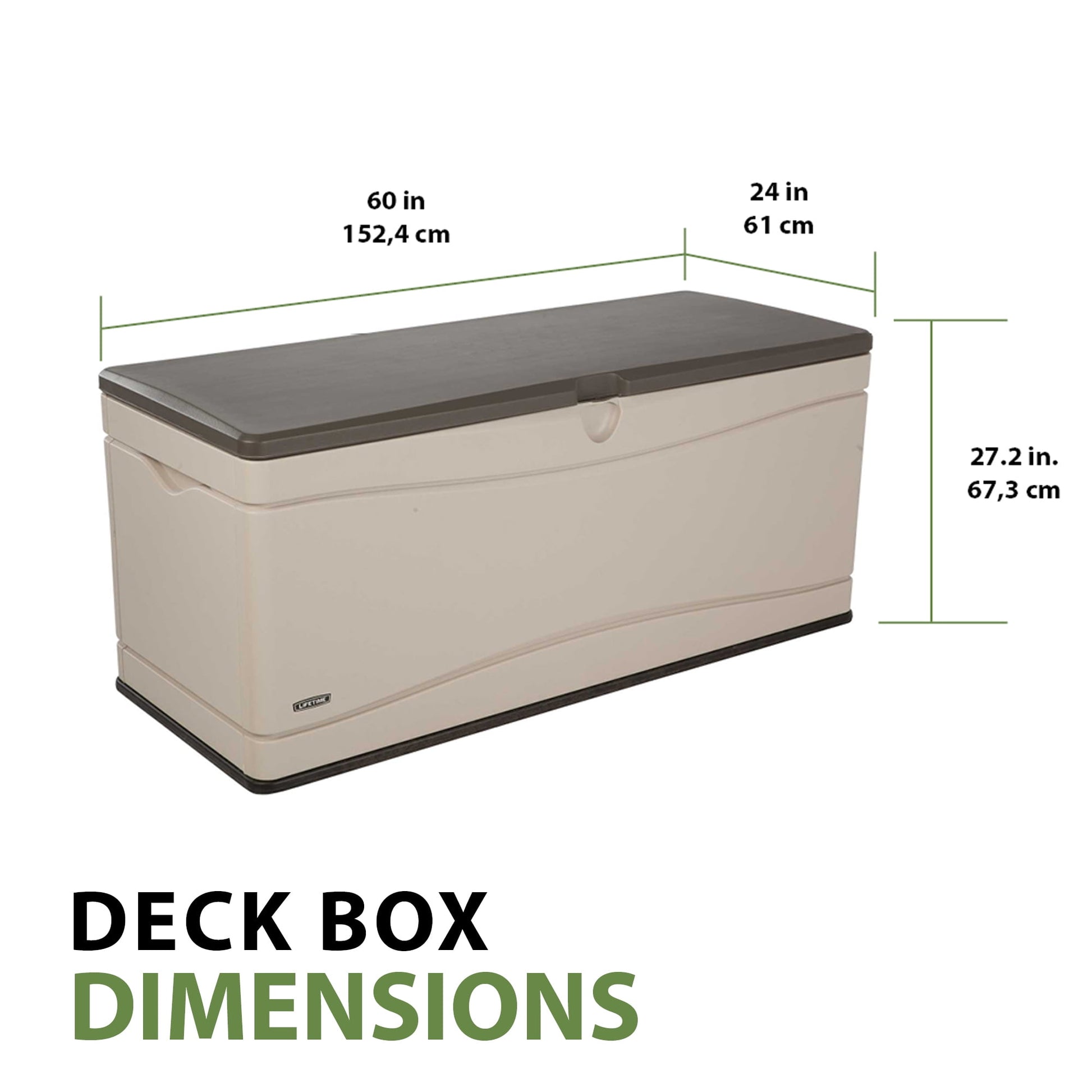 Lifetime New Outdoor Polyethylene Deck Box and Bench 130 Gal., Tan (60012)