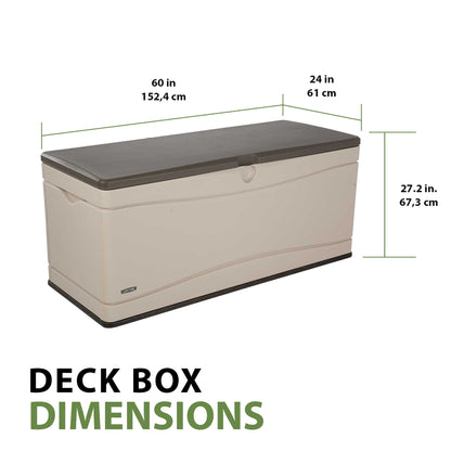 Lifetime New Outdoor Polyethylene Deck Box and Bench 130 Gal., Tan (60012)