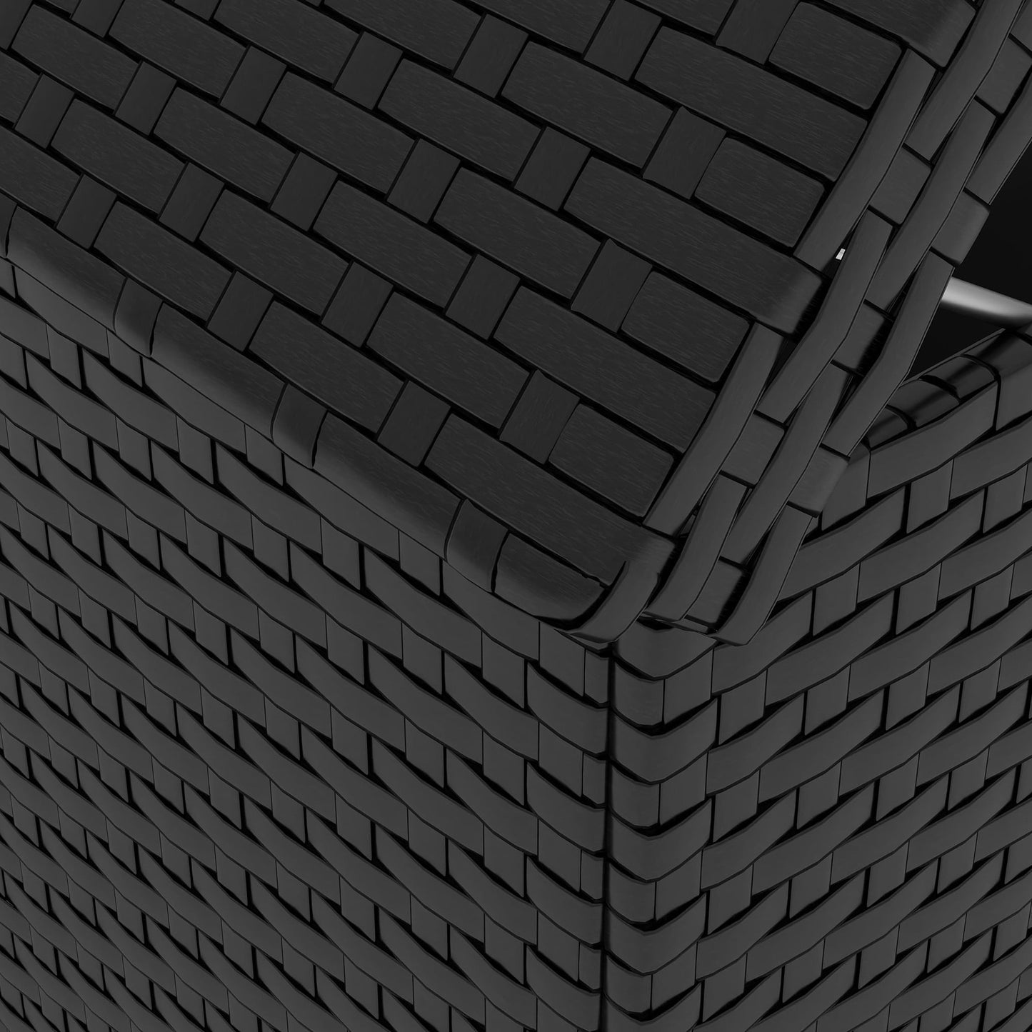Craftian Outdoor 260 Gallon Waterproof Wicker Deck Box, Black