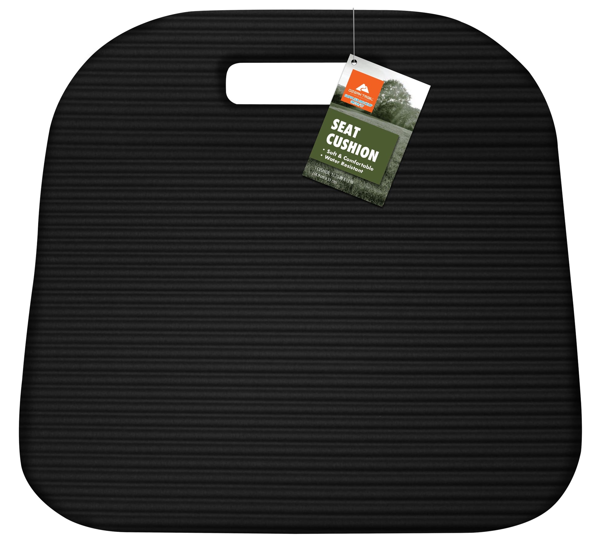 Ozark Trail Comfortable Soft Foam Stadium Seat Cushion, Multi-Purpose Seat Cushion, Black