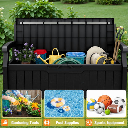 Devoko 82 Gallon Storage Patio Bench and Deck Box Organization Storage Combi for Patio, Garden