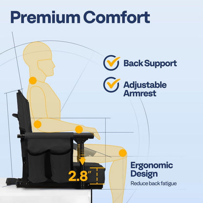 SPECSTAR Stadium Seats with Back Support and Cushion Black 1 Pack