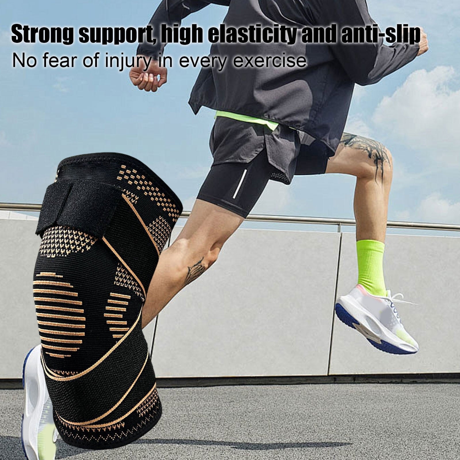 Compression Knee Brace for Women & Men, 1PCS Knee Brace for Running Knee Pain, Knee Support Compression Sleeve, Workout Sports Knee Braces for Meniscus Tear & Arthritis Pain Relief