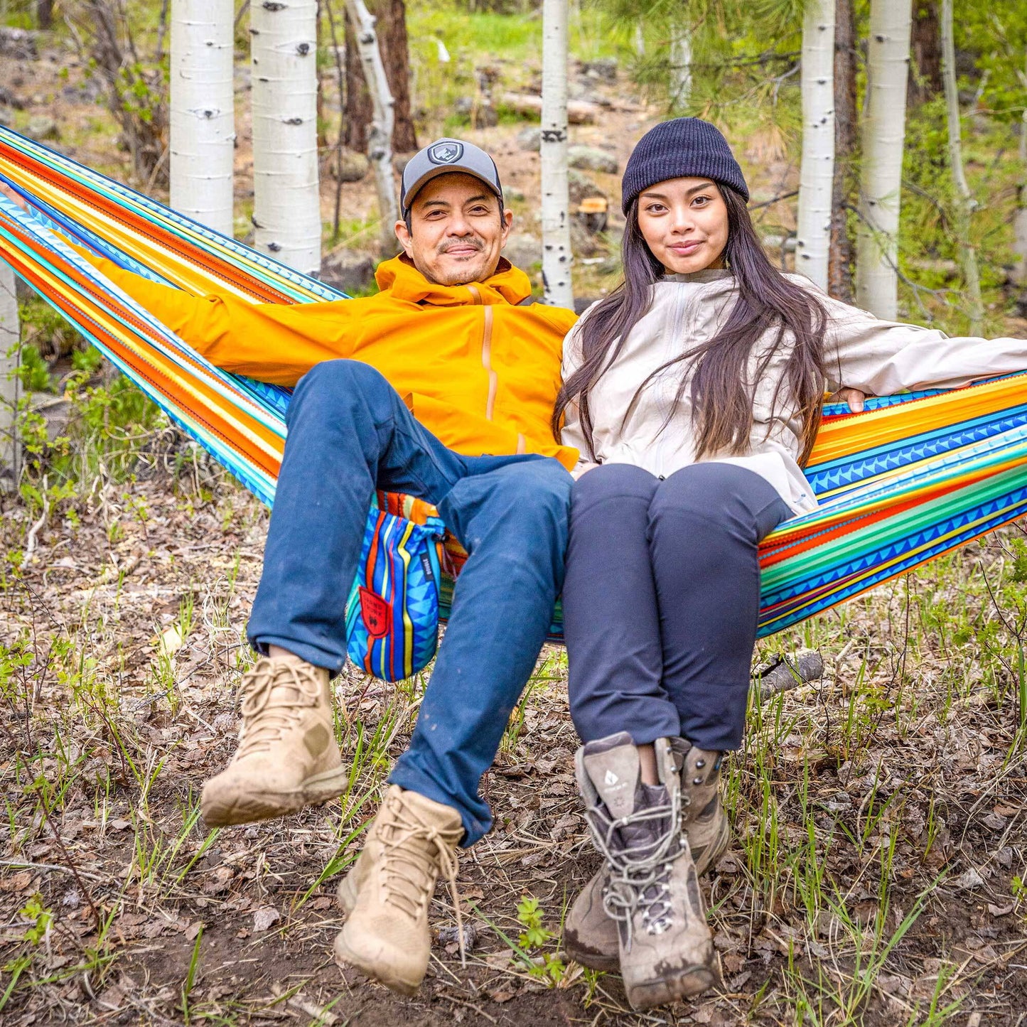 Grand Trunk Double Deluxe Hammock with Suspension Straps – Vibrant Printed Parachute Nylon Hammock for Two, 10'6" x 6'6", 400 lb Capacity, Tree-Friendly Straps Included