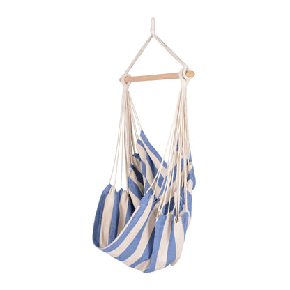 Island Retreat Boho Breeze Swinging Bungalow Chair - Hampton-Blue Stripe