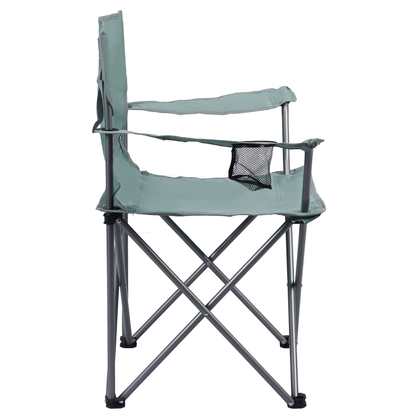 Ozark Trail Basic Quad Folding Outdoor Adult Camp Chair with Cup Holder, Green Goddess