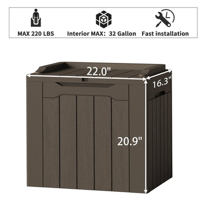 Devoko 2PCS 32 Gallon Outdoor Resin Deck Box with Seat