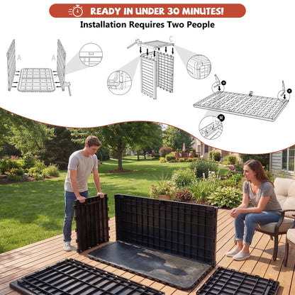 Cirui 260 Gallon Large Deck Box,Lockable Resin Outdoor Indoor Storage Box with Hundles,Waterproof UV Resistant Outside Deck Box for Patio Furniture Cushions, Pool Float,Garden Tool,Black