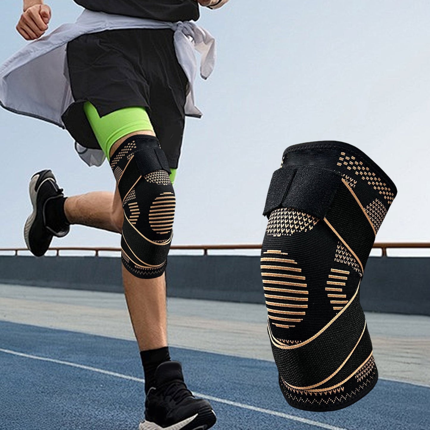 Compression Knee Brace for Women & Men, 1PCS Knee Brace for Running Knee Pain, Knee Support Compression Sleeve, Workout Sports Knee Braces for Meniscus Tear & Arthritis Pain Relief