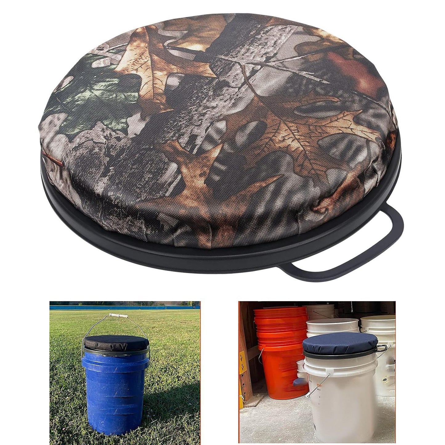 yotijay Bucket Seat Comfortable Stool Lidded Swivel Seat for Camping Baseball Fishing