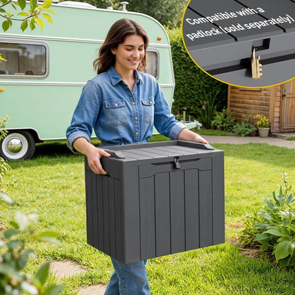 Homall 2PCS 31 Gallon Outdoor Deck Box In Resin with Seat