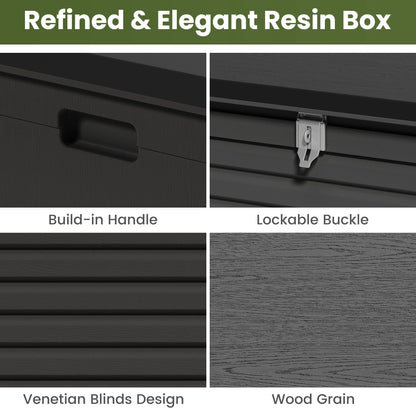 Outdoor Storage Box, 130GAL Waterproof Deck Box, Lockable Pool Patio Storage Indoor Toy Box, Outdoor Storage Bench for Porch, Max Load Weight 600LBS