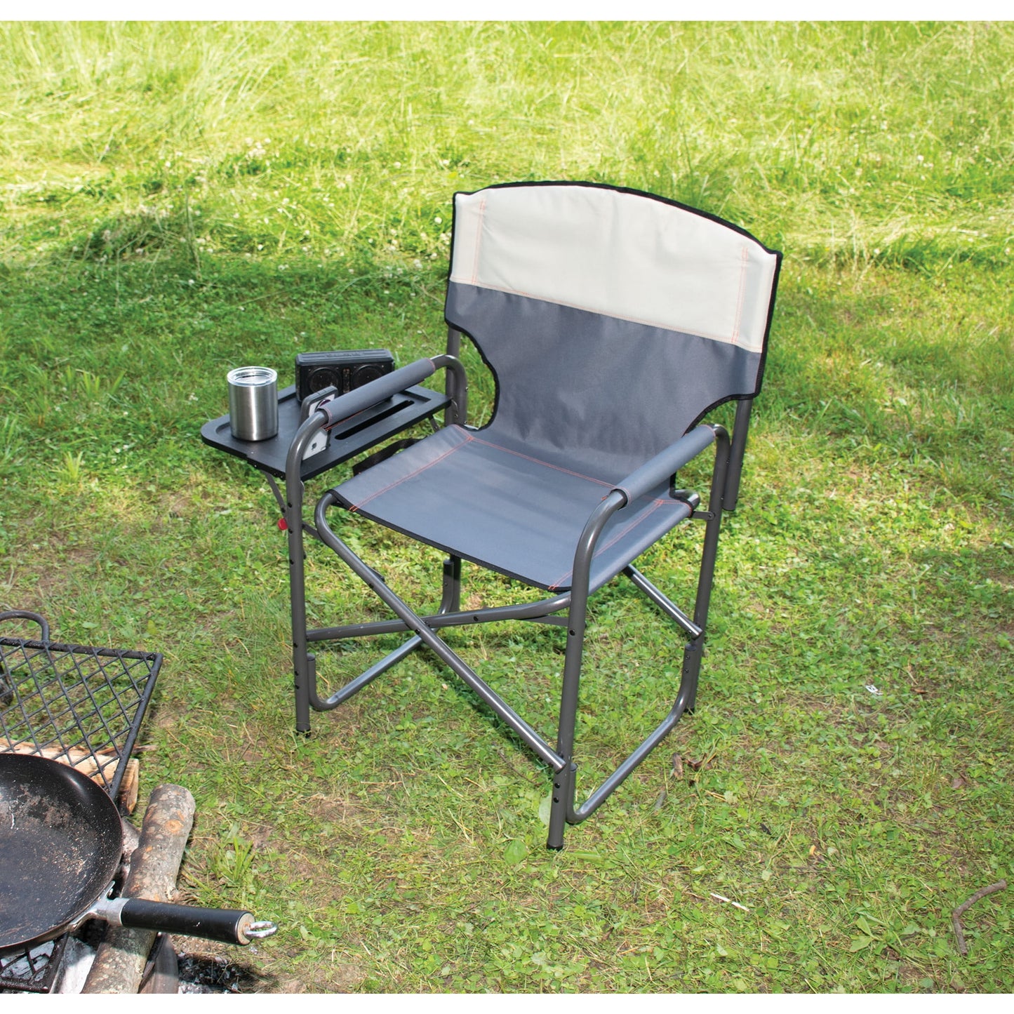Camp & Go 2 x 2 x 3 ft Slate Wide Back Directors Chair