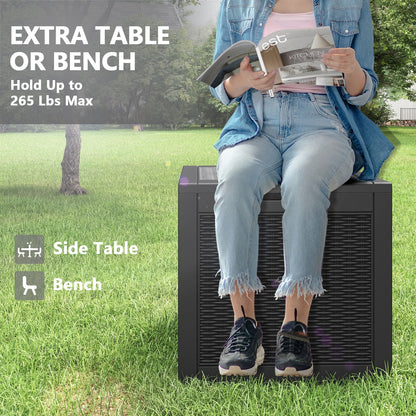 Bifanuo 31 Gallon Deck Box, Resin Outdoor Storage Box, Waterproof and UV Resistant Lightweight Storage Deck Box for Garden Tools, Supplies, Toys