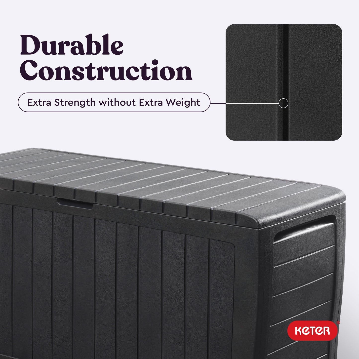 Keter Arden 71 Gallon Durable Resin Outdoor Deck Box Storage Organization, Graphite