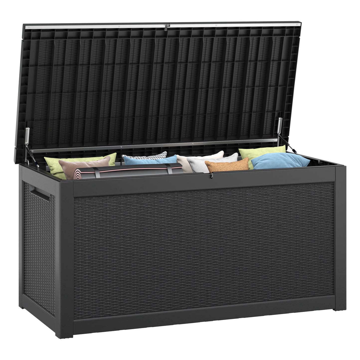 Bifanuo 260 Gallon Resin Deck Box with Built-in Steel Beams, Large Weatherproof and UV Resistant Indoor & Outdoor Storage Box for Patio Cushions, Pool Supplies, Patio Furniture