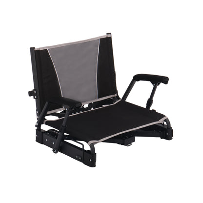 Ozark Trail Collapsible Stadium Seat with Built-In Armrests, Black