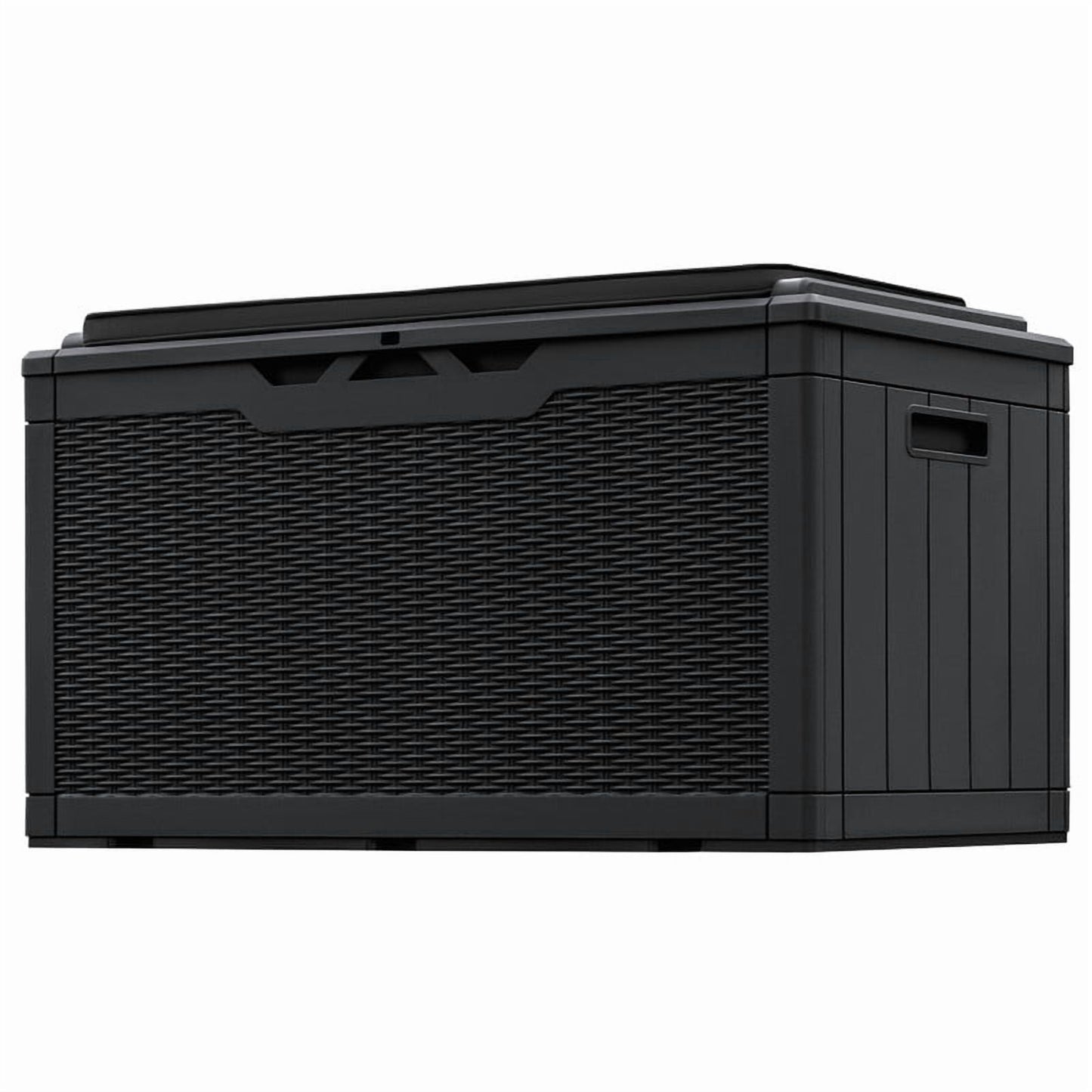 Devoko 105 Gallon Resin Deck Box Outdoor Lockable Storage Bench with Cushions Waterproof Storage Box,Black