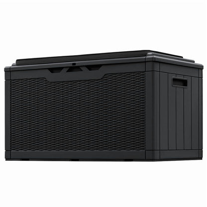Devoko 105 Gallon Resin Deck Box Outdoor Lockable Storage Bench with Cushions Waterproof Storage Box,Black