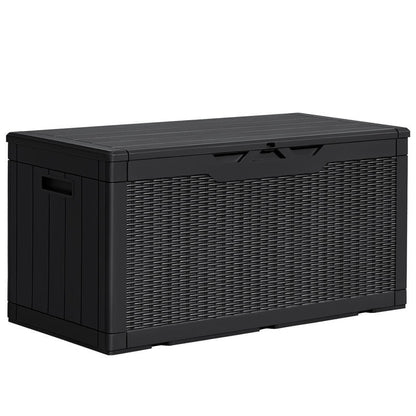 Homall 100 Gallon Outdoor Patio Box Deck Plastic Resin Storage Box Backyard, Black