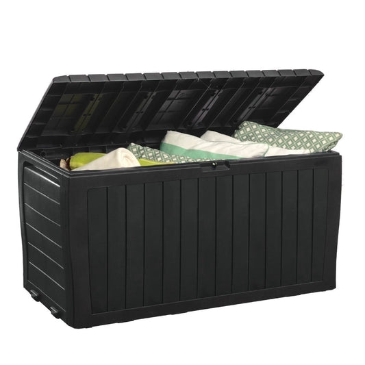 Keter Arden 71 Gallon Durable Resin Outdoor Deck Box Storage Organization, Graphite