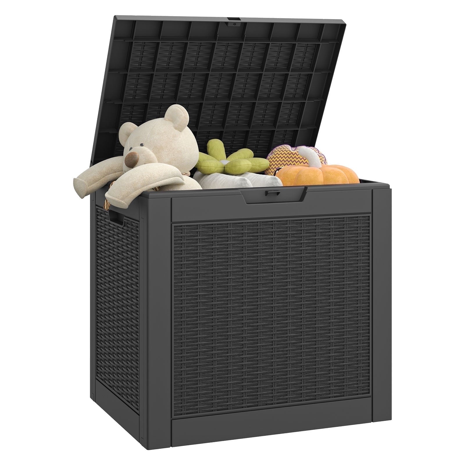Bifanuo 31 Gallon Deck Box, Resin Outdoor Storage Box, Waterproof and UV Resistant Lightweight Storage Deck Box for Garden Tools, Supplies, Toys