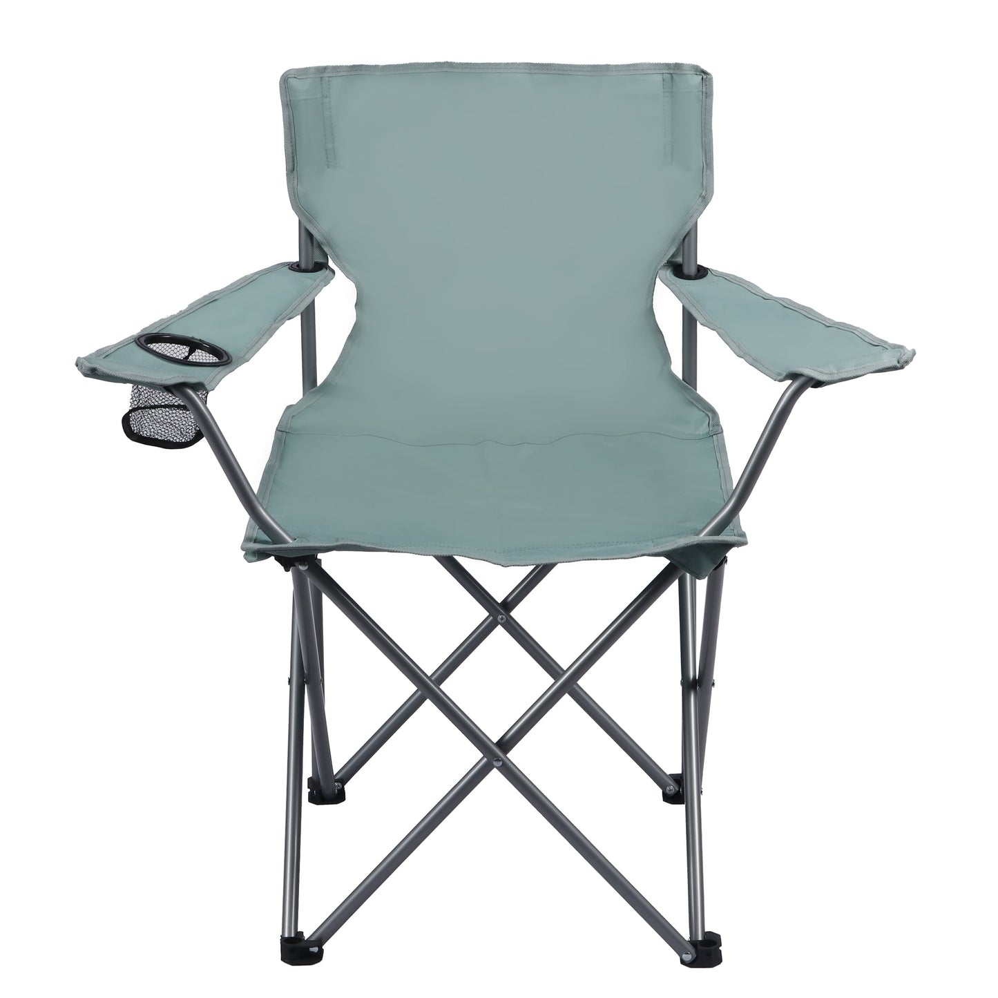Ozark Trail Basic Quad Folding Outdoor Adult Camp Chair with Cup Holder, Green Goddess