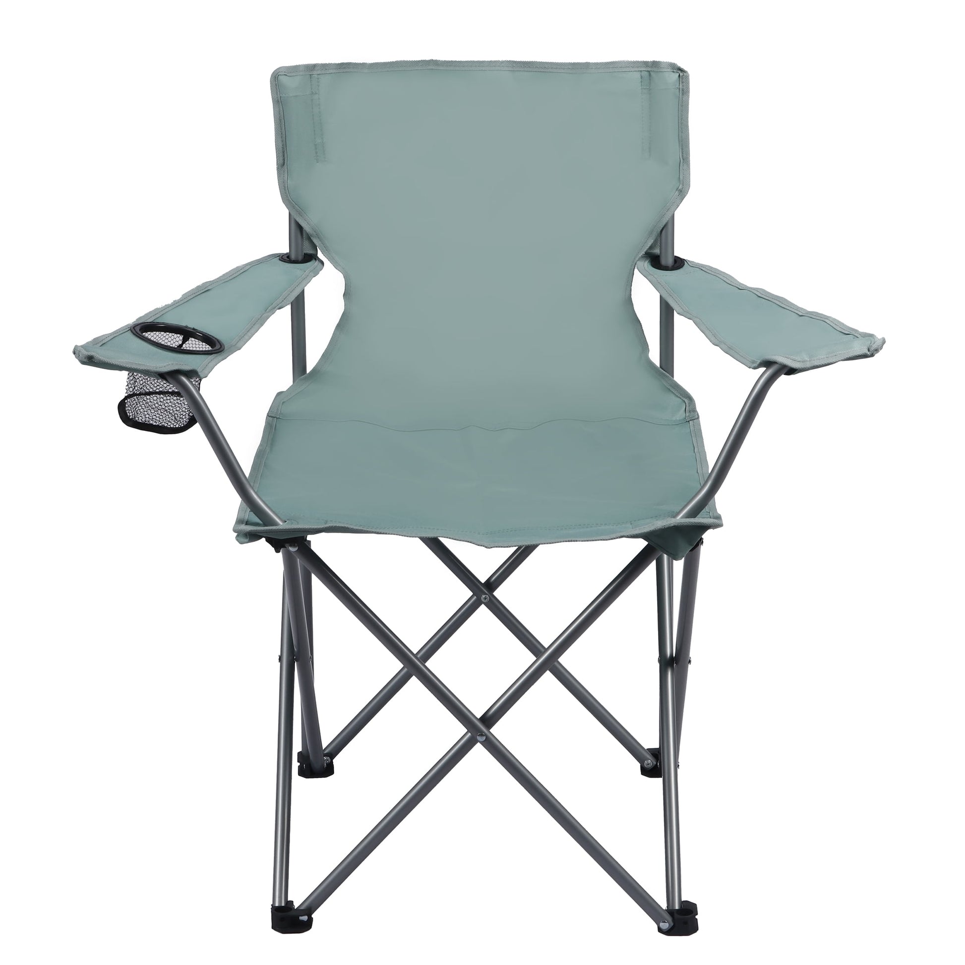 Ozark Trail Basic Quad Folding Outdoor Adult Camp Chair with Cup Holder, Green Goddess