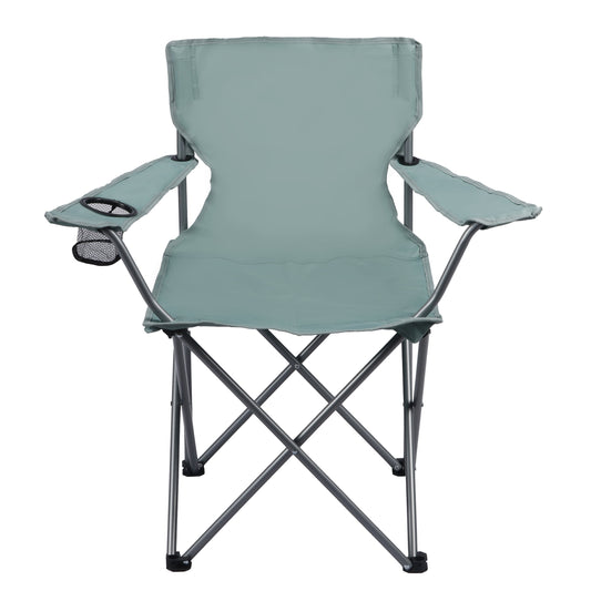 Ozark Trail Basic Quad Folding Outdoor Adult Camp Chair with Cup Holder, Green Goddess